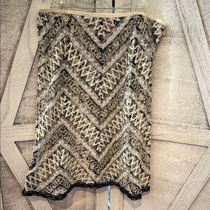 Cynthia Steffe Black and White Embellished Pencil Skirt